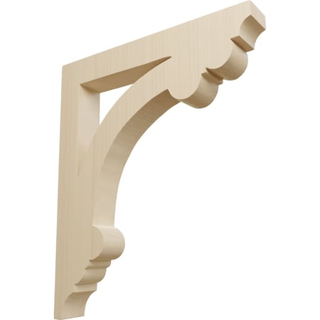 Ekena Millwork 1 1/2"W x 10"D x 12"H Large Ellis Wood Corbel, Rubberwood CORW02X10X12ELRW